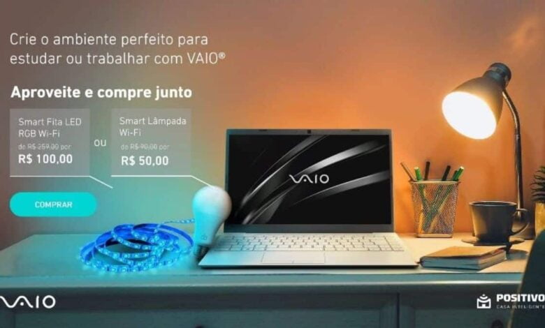 Promoção da VAIO tem descontos que chegam a R$ 1.825 em notebooks e oferta adicional de até 75% em produtos da Positivo Casa Inteligente 1