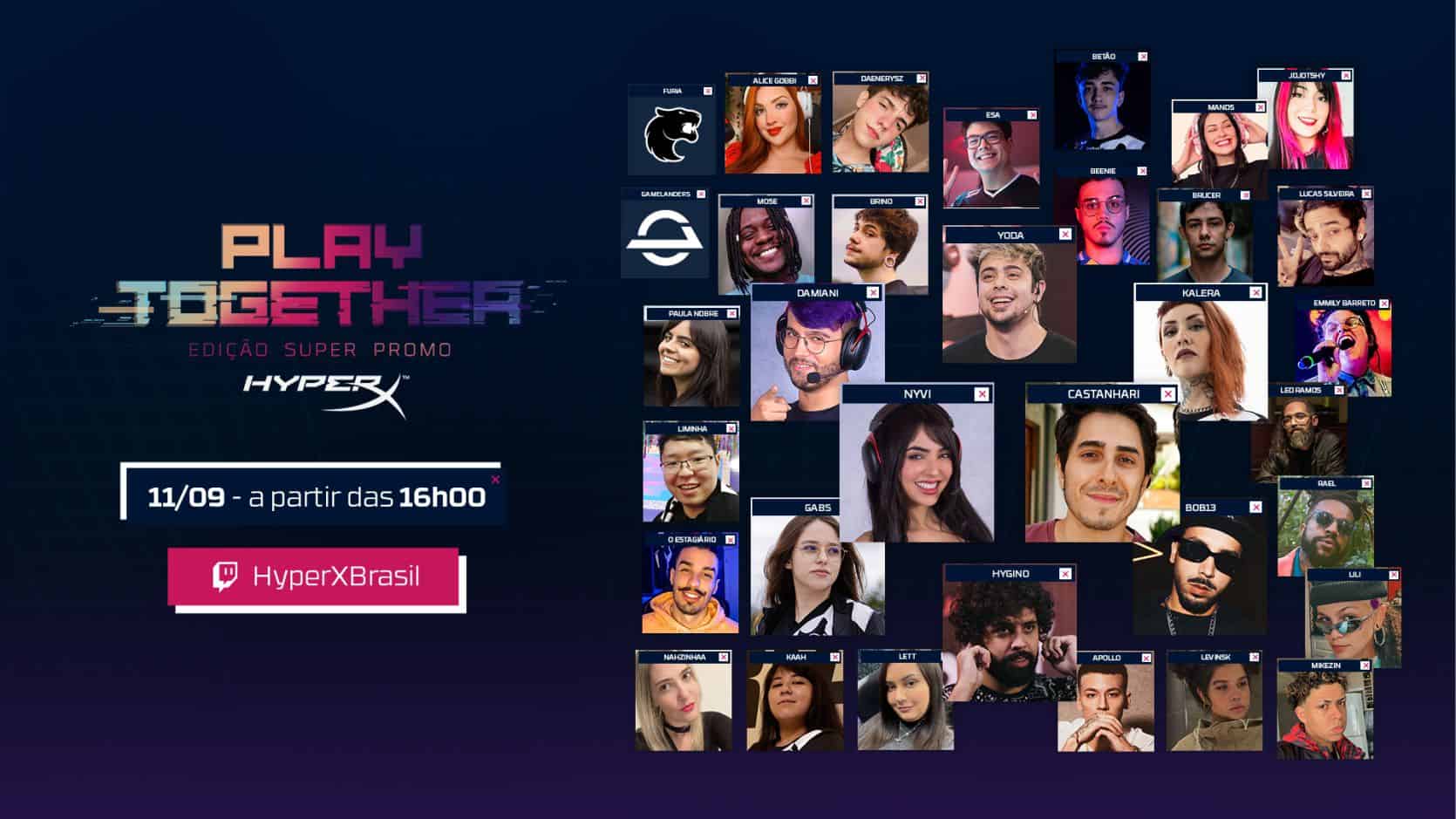 Superpromo HyperX começa nesse sábado com a terceira edição da live HyperX Play Together