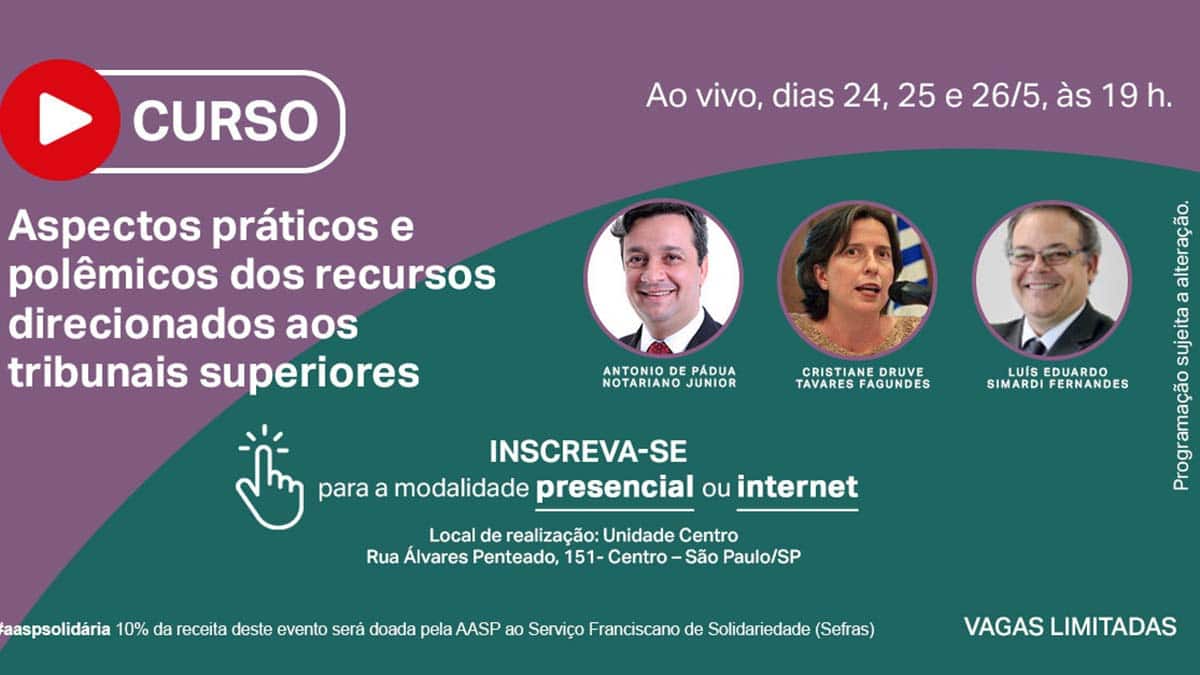 AASP promove curso sobre Direito Processual Civil